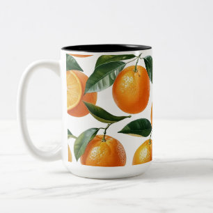 Orange Pattern Zweifarbige Tasse