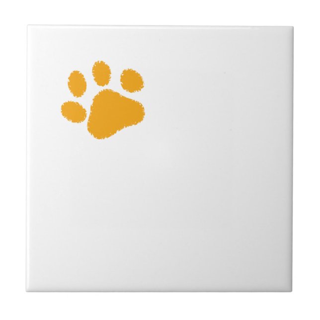Orange Paw Fliese (Vorderseite)