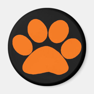 Orange Paw Print Magnet