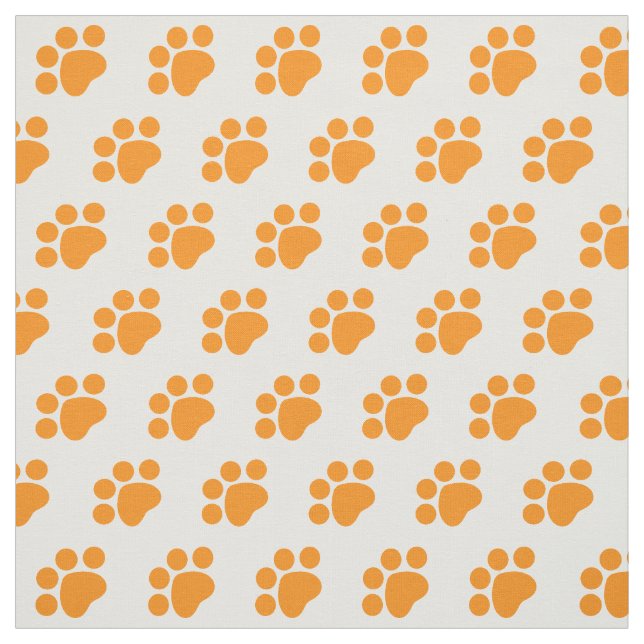 Orange Paw Print Pattern Stoff (Muster)