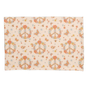 Orange Peace Floral Pattern Kissenbezug