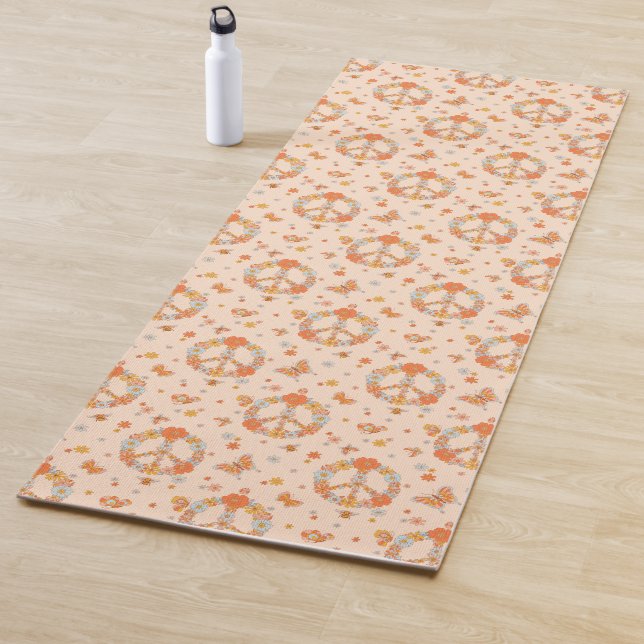Orange Peace Floral Pattern Yogamatte (Beispiel)