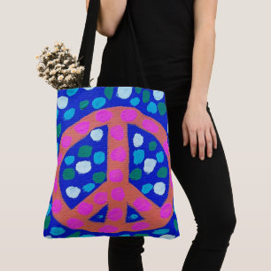 Orange Peace Sign auf Blue