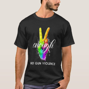 Orange Peace Sign Enough End Gun Gewalt E T-Shirt