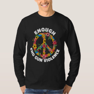Orange Peace Sign Enough End Gun Gewalt T-Shirt