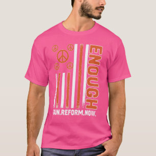 Orange Peace Sign Flag Enough End Gun Violenc T-Shirt