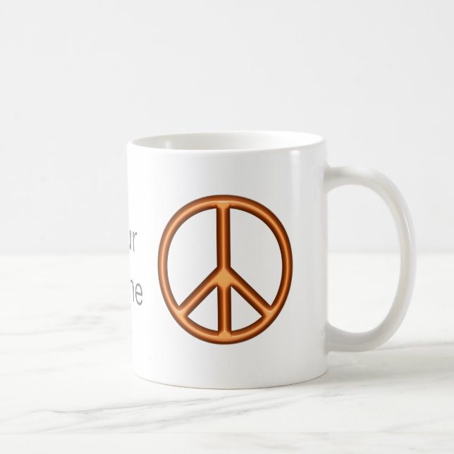 Orange Peace Sign Kaffeetasse (Rechts)