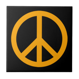 Orange Peace Symbol Fliese