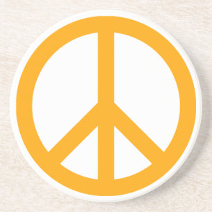 Orange Peace Symbol Getränkeuntersetzer