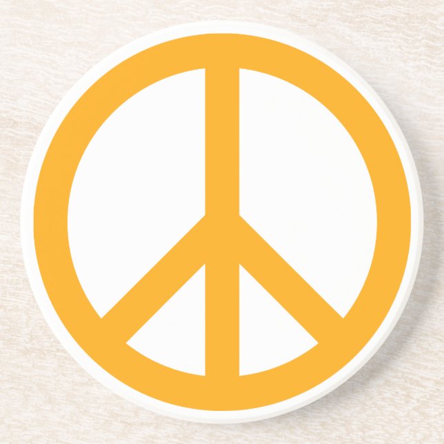 Orange Peace Symbol Getränkeuntersetzer (Vorne)