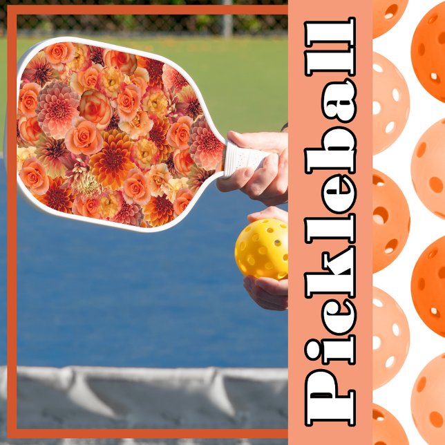 Orange, Peach floral Collage Big, Vibranly, Energy Pickleball Schläger (Von Creator hochgeladen)