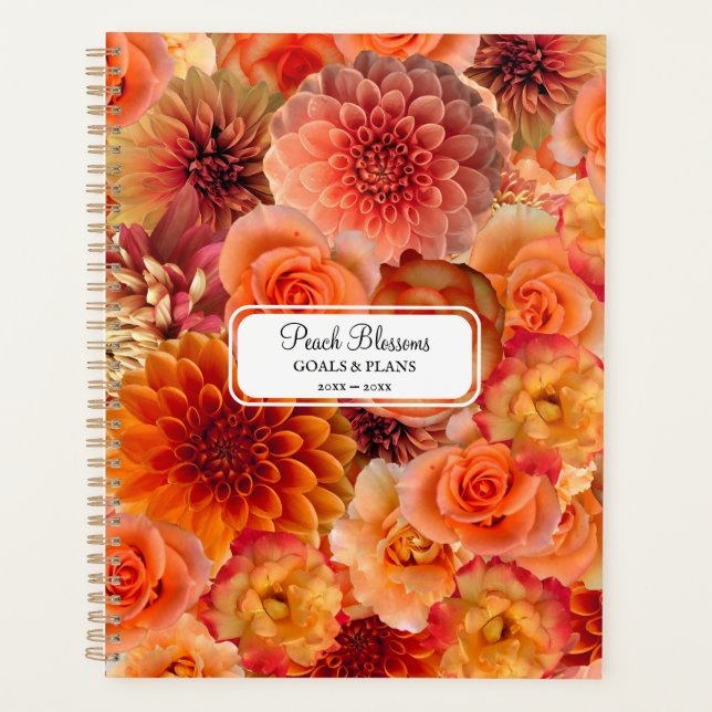 Orange Peach Floral Collage Big Vibranzing Planer (Vorderseite)