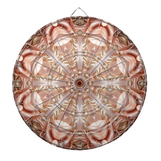 Orange Peach Floral Dartboard Dartscheibe (vorne)