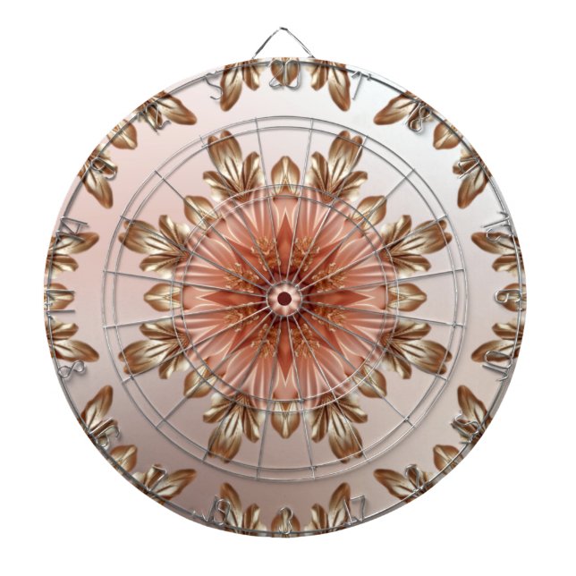 Orange Peach Floral Dartboard Dartscheibe (vorne)