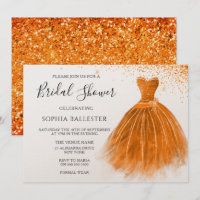 Orange Peach Glitzer Gourmet Dress Brautparty