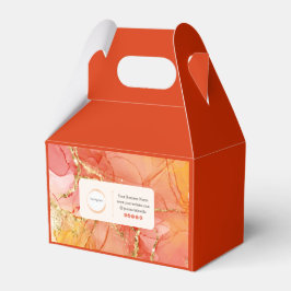 Orange Peach Gold Marmor Kleines Unternehmen Geschenkschachtel