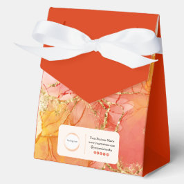 Orange Peach Gold Marmor Kleines Unternehmen Geschenkschachtel