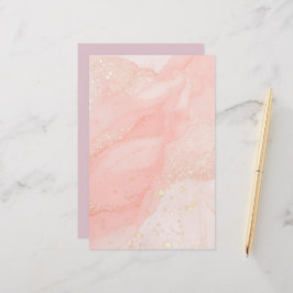 Orange Peach Liquid Marmor Glitzer Stationery Briefpapier