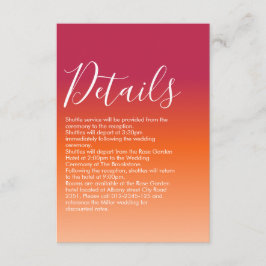 Orange Peach Maroon Sunset Modern Script Begleitkarte