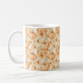 Orange Peach Pumpkins & Flowers Kaffeetasse