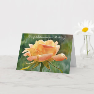 Orange Peach Rose Art Wedding Herzlichen Glückwuns Karte