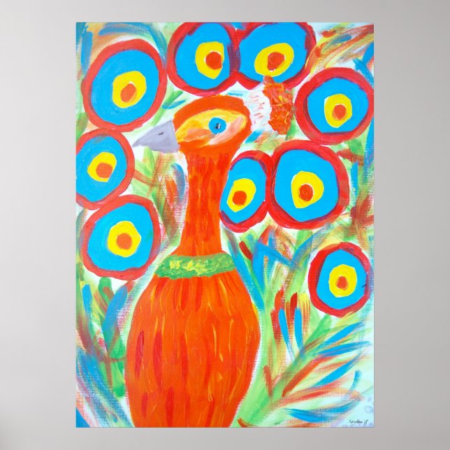 Orange Peacock Poster (Vorne)