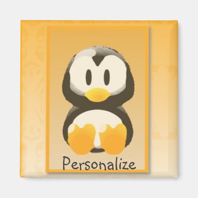 Orange Penguin Magnet (Vorne)