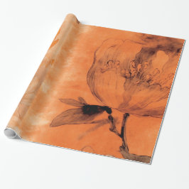 Orange Peongs 2 Decoupage Collage Design Geschenkpapier