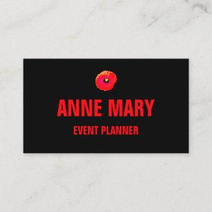 Orange Peony Floral Beruflich Cool Visitenkarte