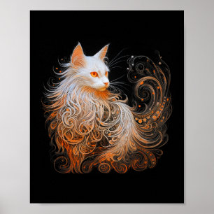 Orange Persians Cat Long Hair Niedlich Kitten Love Poster
