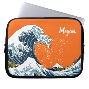 Orange Personalisiert Great Wave off Kanagawa Laptopschutzhülle