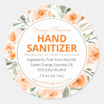 Orange Personalisiert Hand Sanitizer-Seifenkennzei