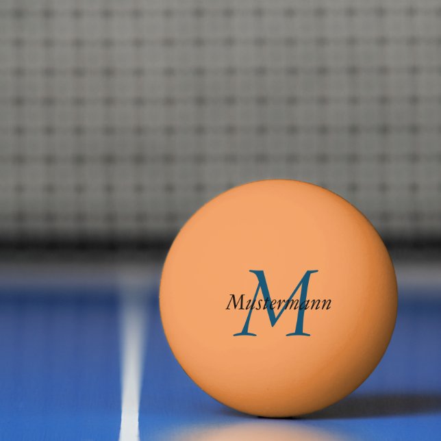 Orange  personalisiert mit Monogramm Tischtennisball (Netto)
