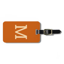 Orange Personalisiert Monogram Initial Luggage Tag
