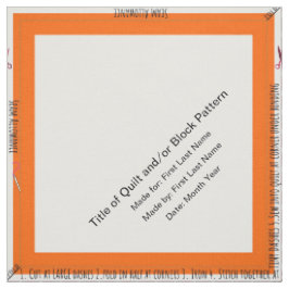 Orange Personalisiert Simple Quilt Label Corner Stoff