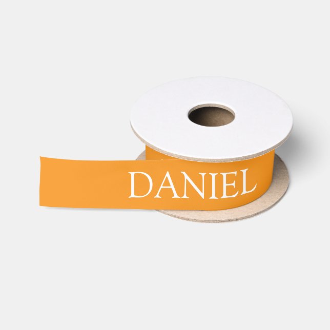 Orange Personalisierter Name Satinband (Spule)
