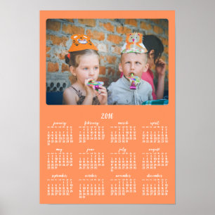 Orange personalisiertes Poster Jahreskalender 2016