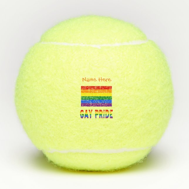 Orange Personalisierung von Gay Pride- und Regenbo Tennisbälle (Vorderseite)