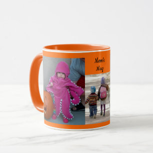 Orange Personalize 3 FOTO TEMPLATE Geschenk Kaffee Tasse