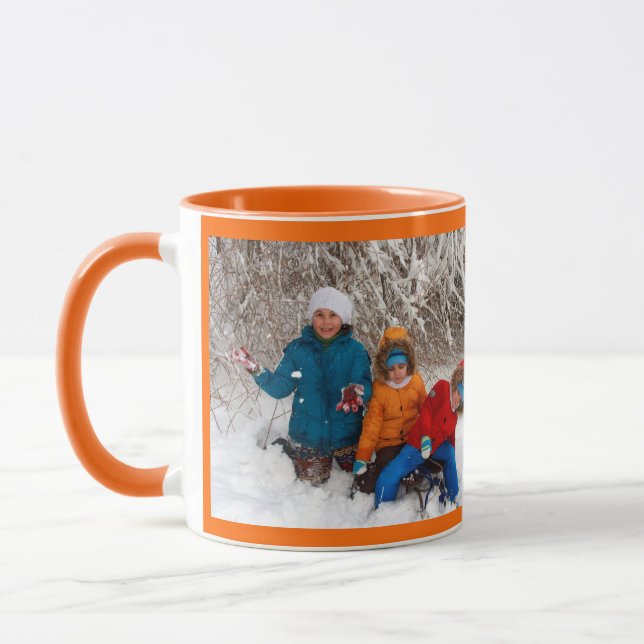 Orange personalize Foto Template Geschenk Kaffee T Tasse (Links)