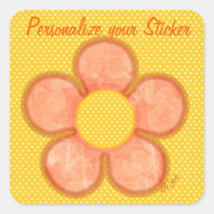 Orange Petals Blume Quadratischer Aufkleber
