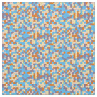 Orange, Pfirsich, Gelb, Blau, Lila Puzzletyp Stoff