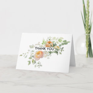 Orange Pfirsich Tulpen Dankeskarte gefaltet