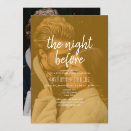 Orange Photo Rehearsal Dinner Einladung