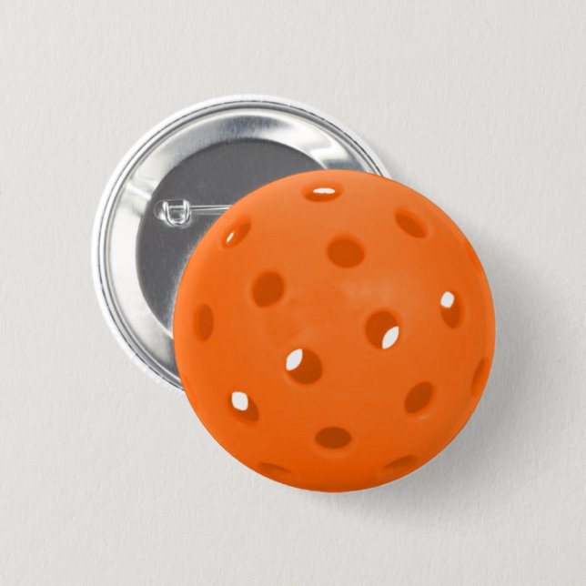 Orange Pickleball Ball Fun Pickleball Zubehör Button (Vorne & Hinten)