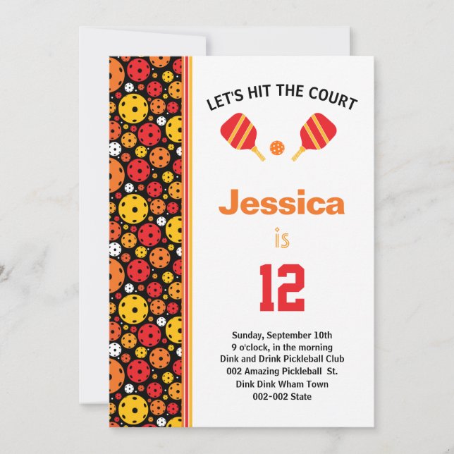 Orange Pickleball B'day + UAWG Einladung (Vorderseite)