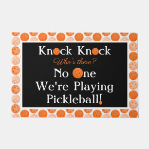 Orange Pickleball Knock Knock Jock Welcome Zuhause Fußmatte