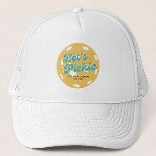 Orange Pickleball Lass uns Pickle Personalisierter Truckerkappe
