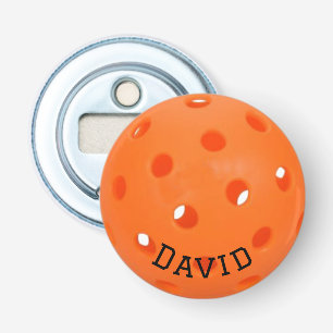 Orange Pickleball mit Individuelle Name Flaschenöffner