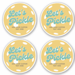 Orange Pickleball: Personalisierter Text anheften Aufkleber
